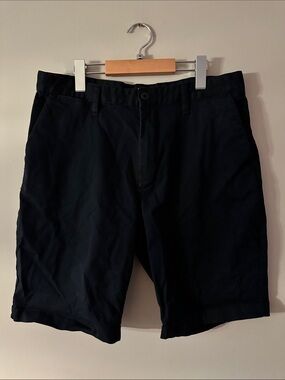 DC Men's Black Flat Front Cotton Shorts